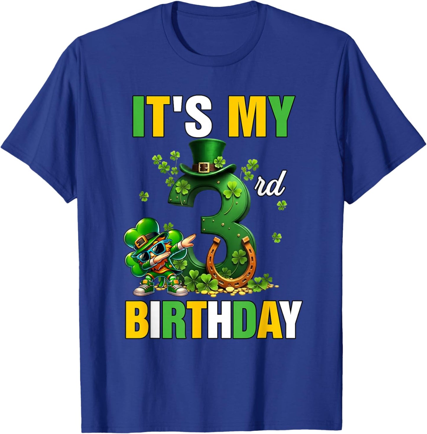 It's My 3rd Birthday St Patricks Day Dabbing Leprechaun T-Shirt - T-Shirt | Royal