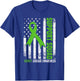 Support Squad American Flag Green Ribbon USA Kidney Disease T-Shirt - T-Shirt | Royal