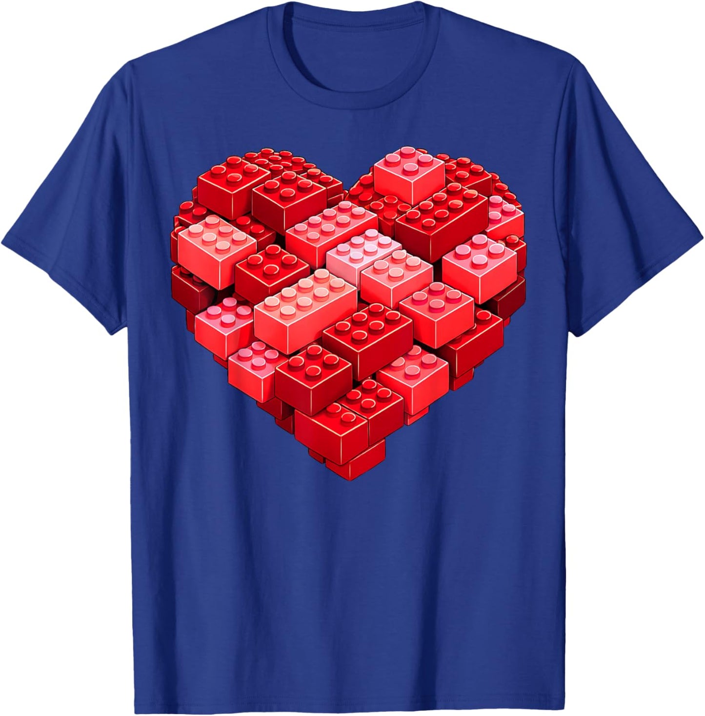 Valentines Day Heart Building Blocks Bricks Boys Kid Toddler T-Shirt - T-Shirt | Royal