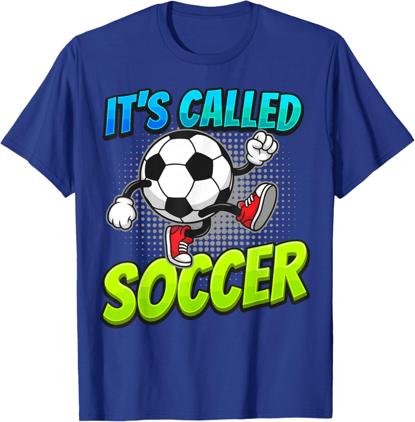 It's Called Soccer Funny Cartoon Ball Graffiti Style Boys T-Shirt - T-Shirt | Royal
