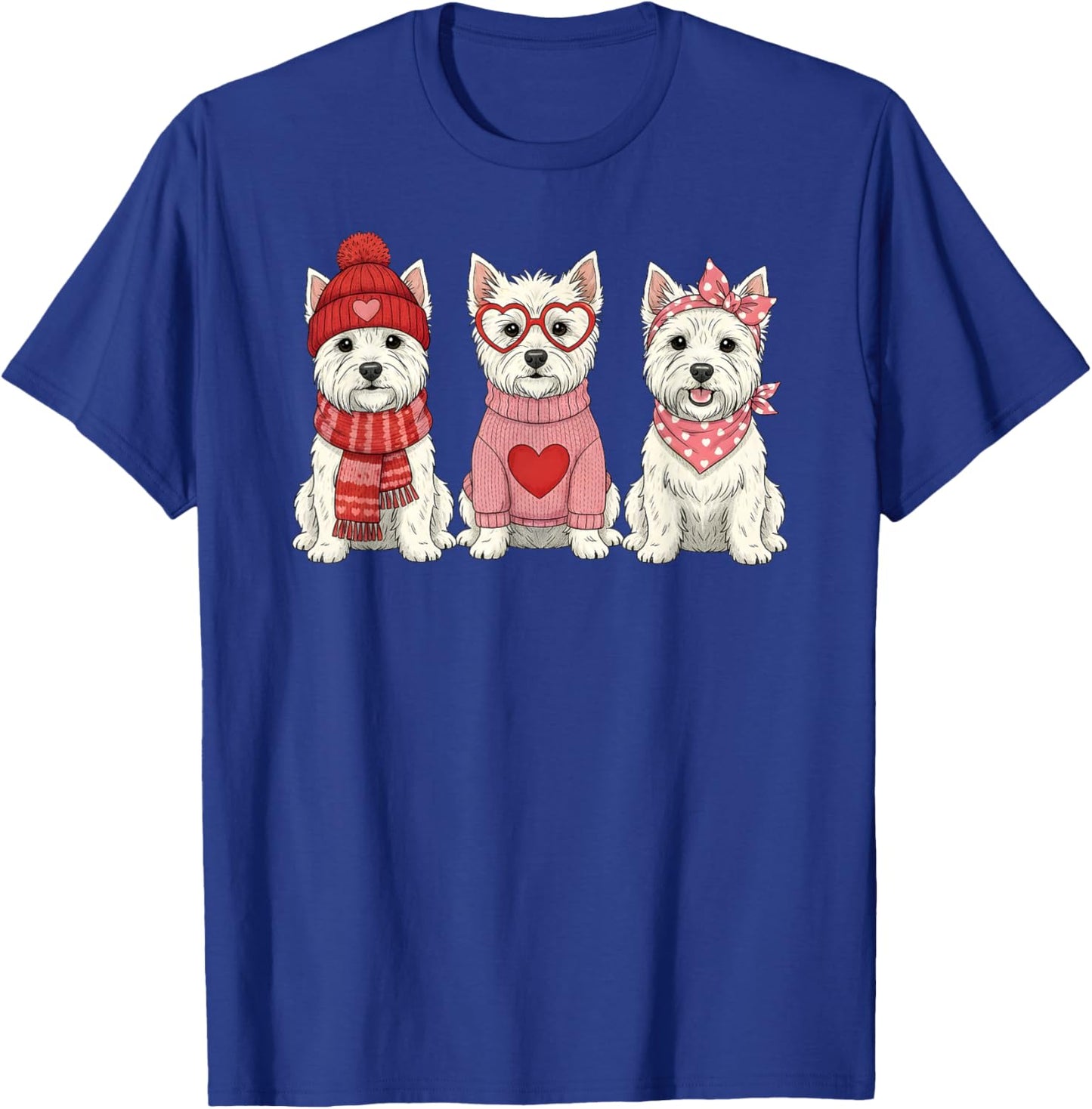 Cute West Highland White Terrier Valentine Westie Dog T-Shirt - T-Shirt | Royal