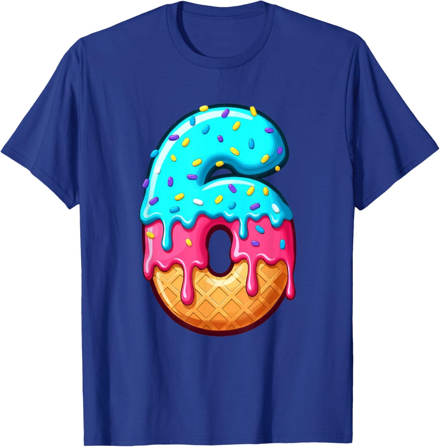 Funny 67 Number 6 Ice Cream Drip Meme Matching Group Costume T-Shirt - T-Shirt | Royal