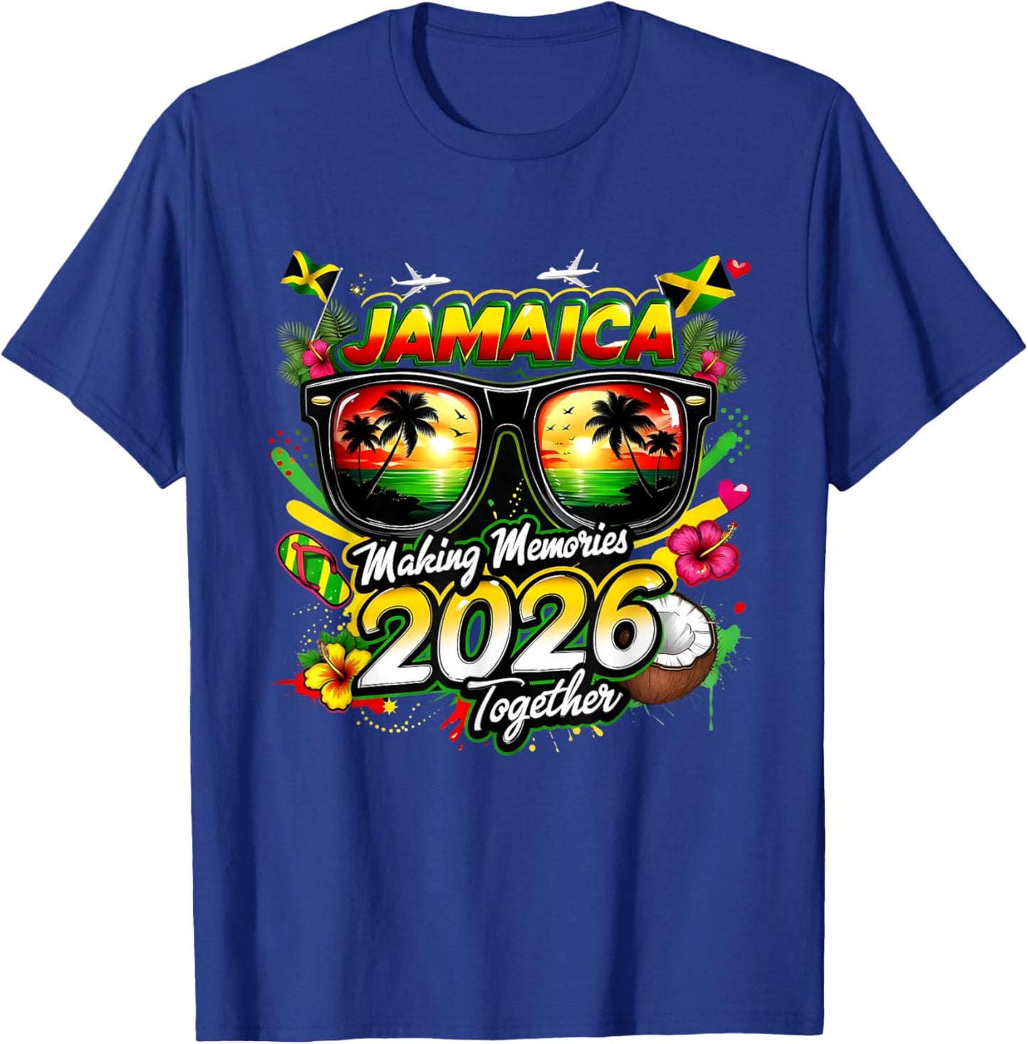 Jamaica 2026 Tropical Family Vacation Making Memories T-Shirt - T-Shirt | Royal