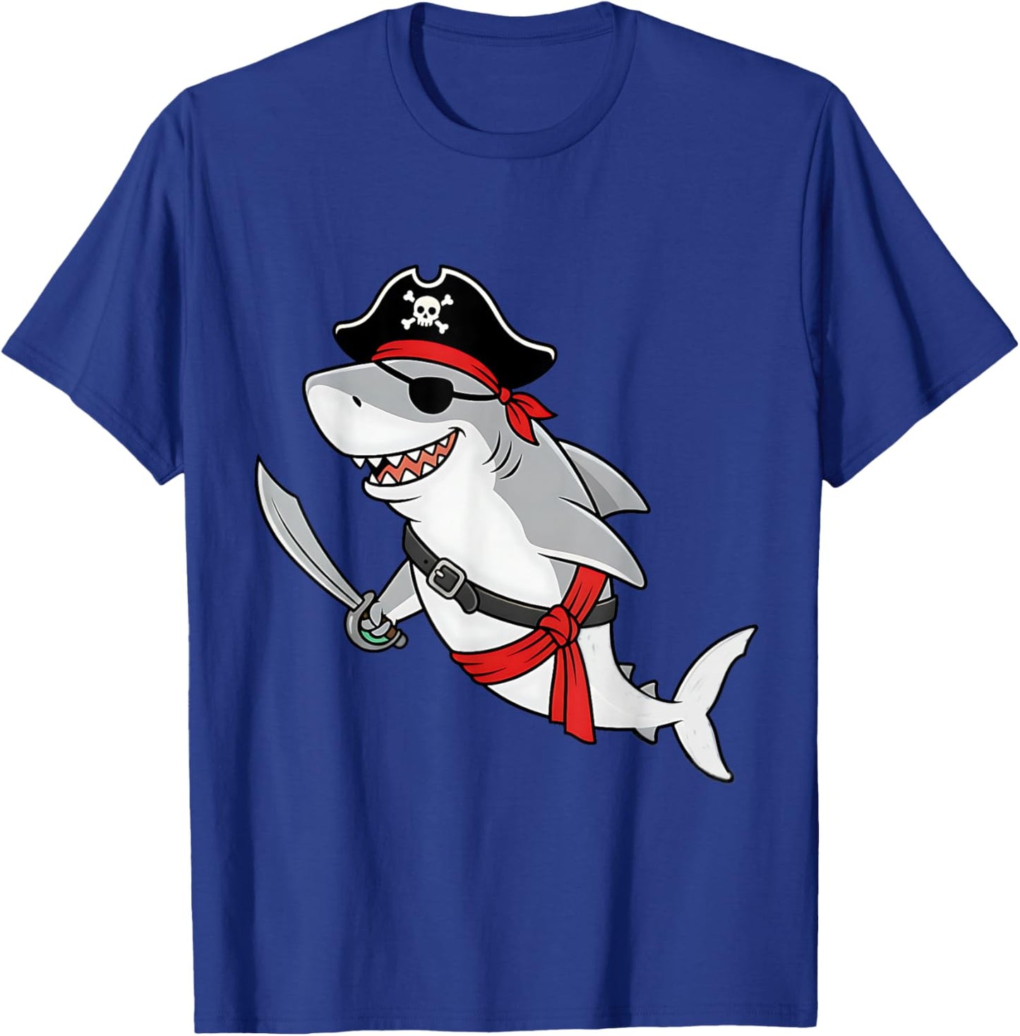 Pirate Shark Toddler Boy Funny Kids Halloween Costume T-Shirt - T-Shirt | Royal