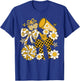Coquette Bow Football Gold Black Game Cheer Mom Touchdown T-Shirt - T-Shirt | Royal