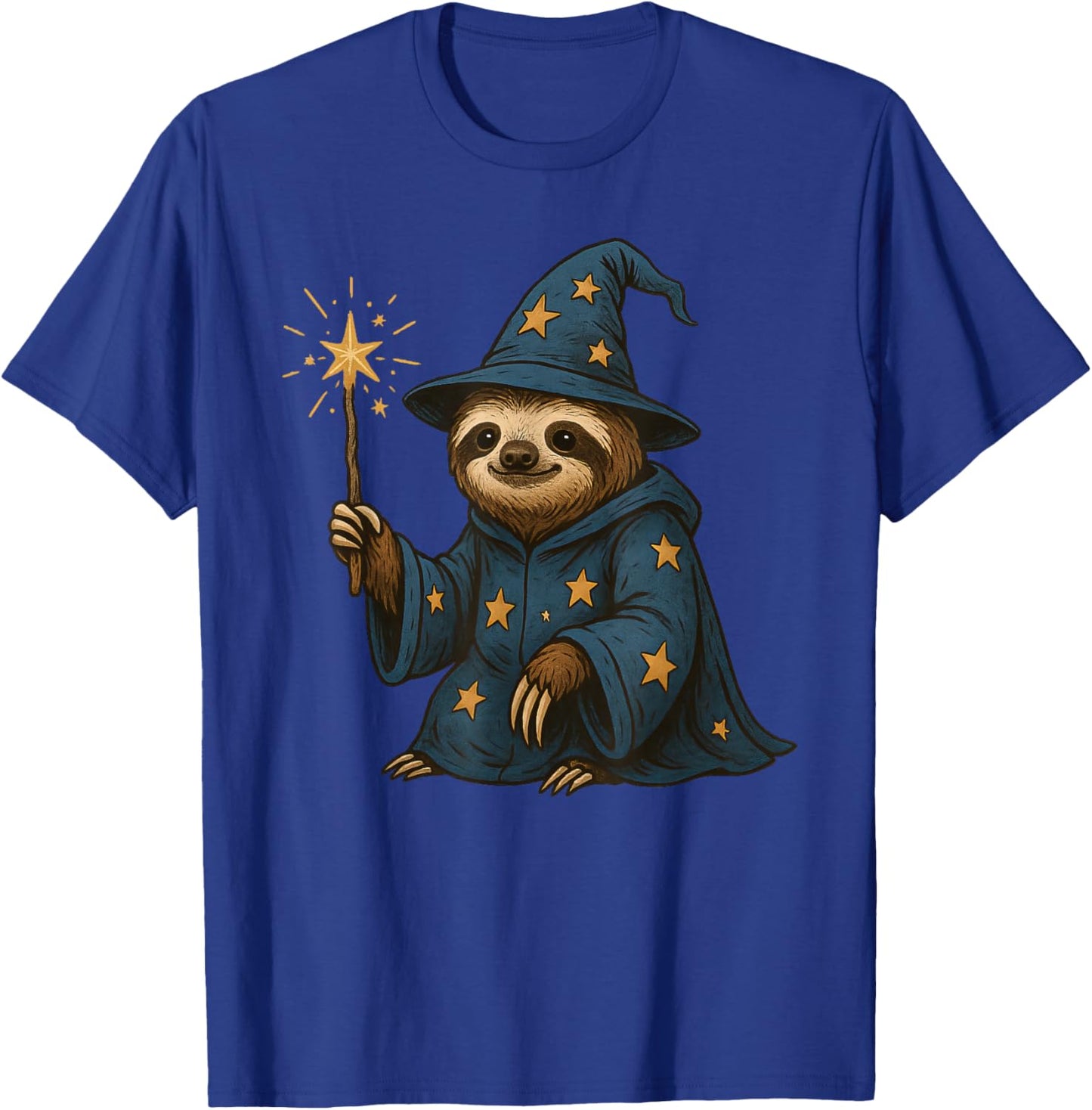 Sloth Wizard Fantasy T-Shirt - T-Shirt | Royal