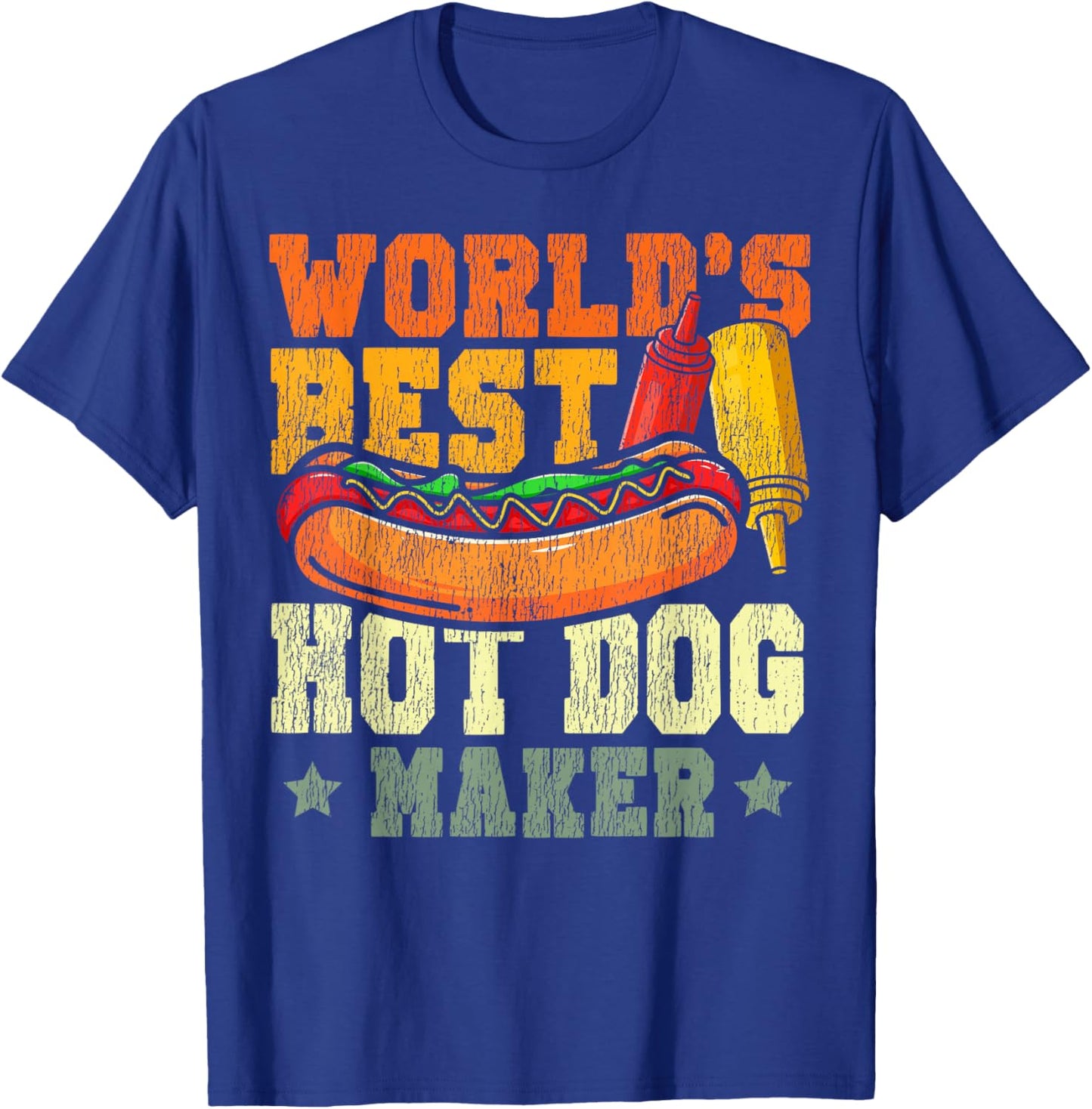 Hot Dog Adult World's Best Hot Dog Maker T-Shirt - T-Shirt | Royal