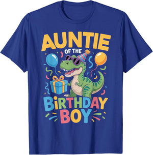 Auntie of The Birthday Party Outfit Dinosaur Squad Auntie T-Shirt - T-Shirt | Royal