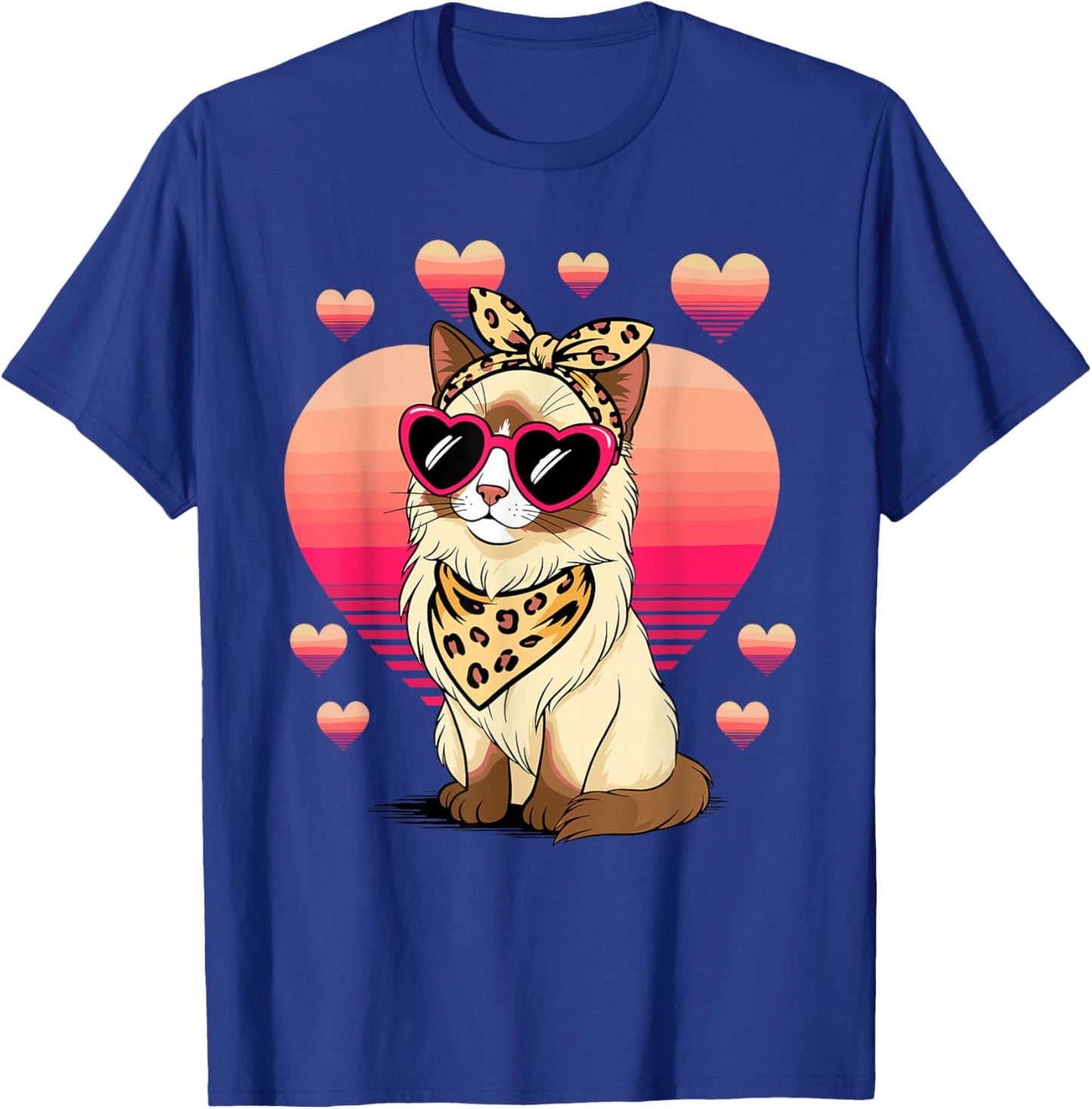 Snowshoe Cat Valentines Day T-Shirt - T-Shirt | Royal