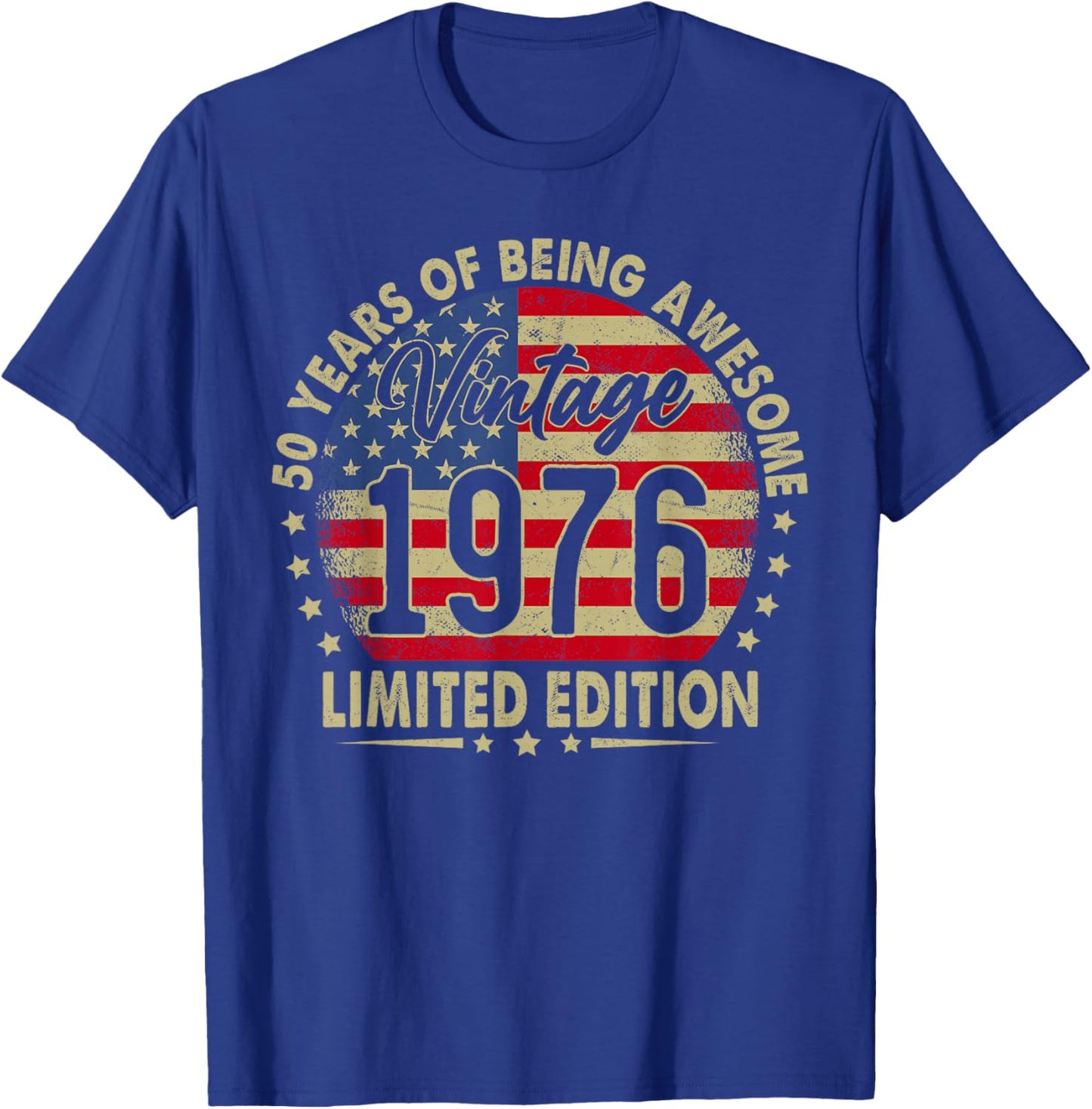 Vintage 1976 Limited Edition 50 Years Old 50th Birthday T-Shirt - T-Shirt | Royal