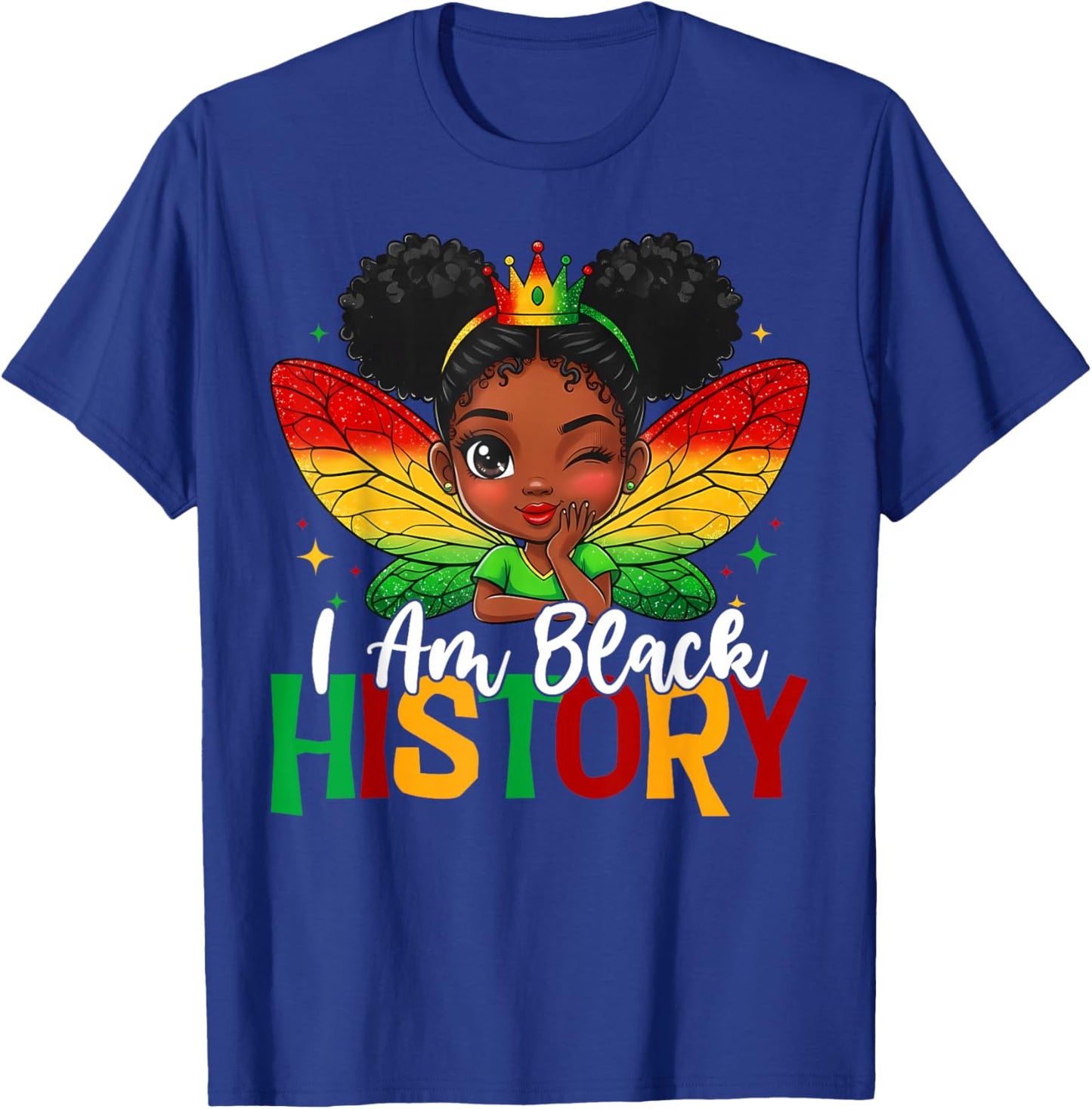 I Am Black History Kids Girls Black History Month T-Shirt - T-Shirt | Royal