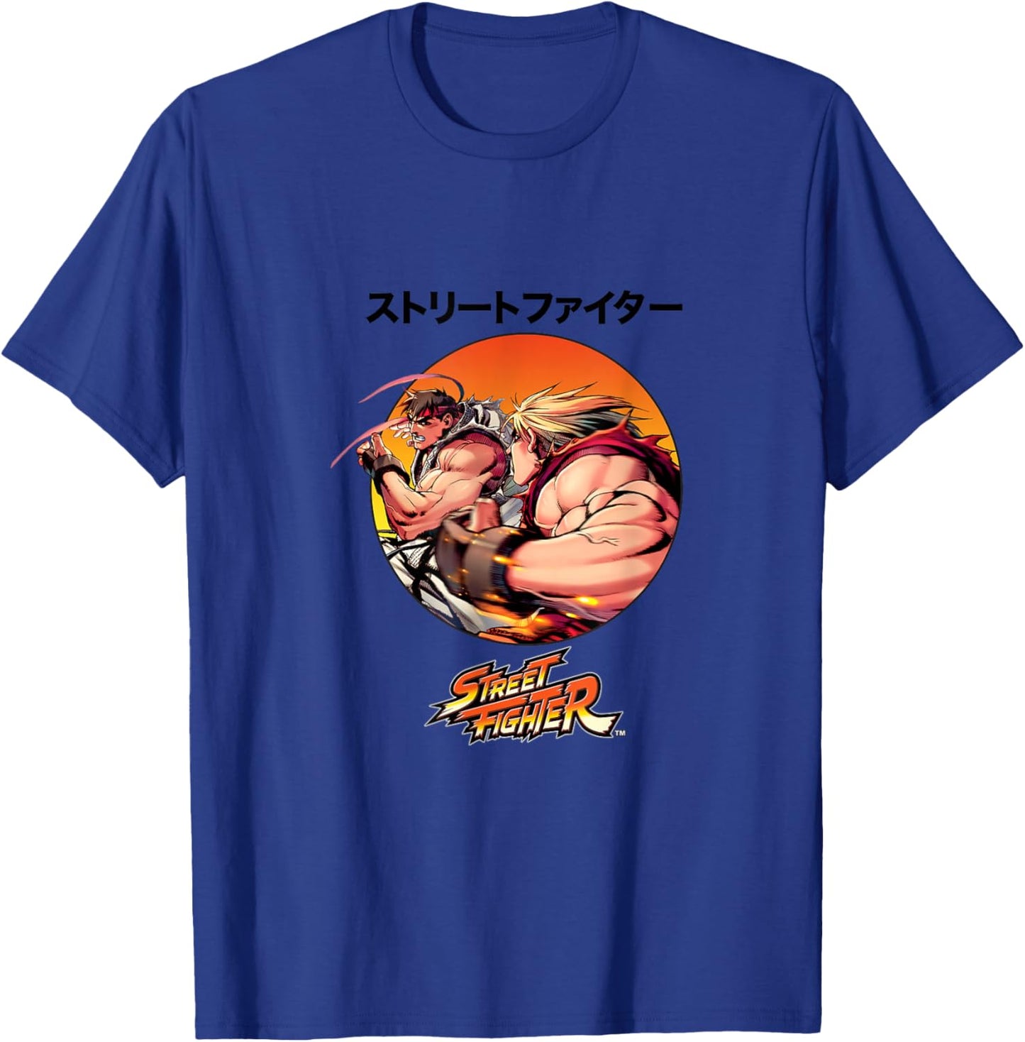 Street Fighter Ryu vs Ken Japanese Graphic Art Retro Gaming T-Shirt - T-Shirt | Royal