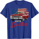 1974 74 Duster Silhouette Muscle Car American Flag T-Shirt - T-Shirt | Royal