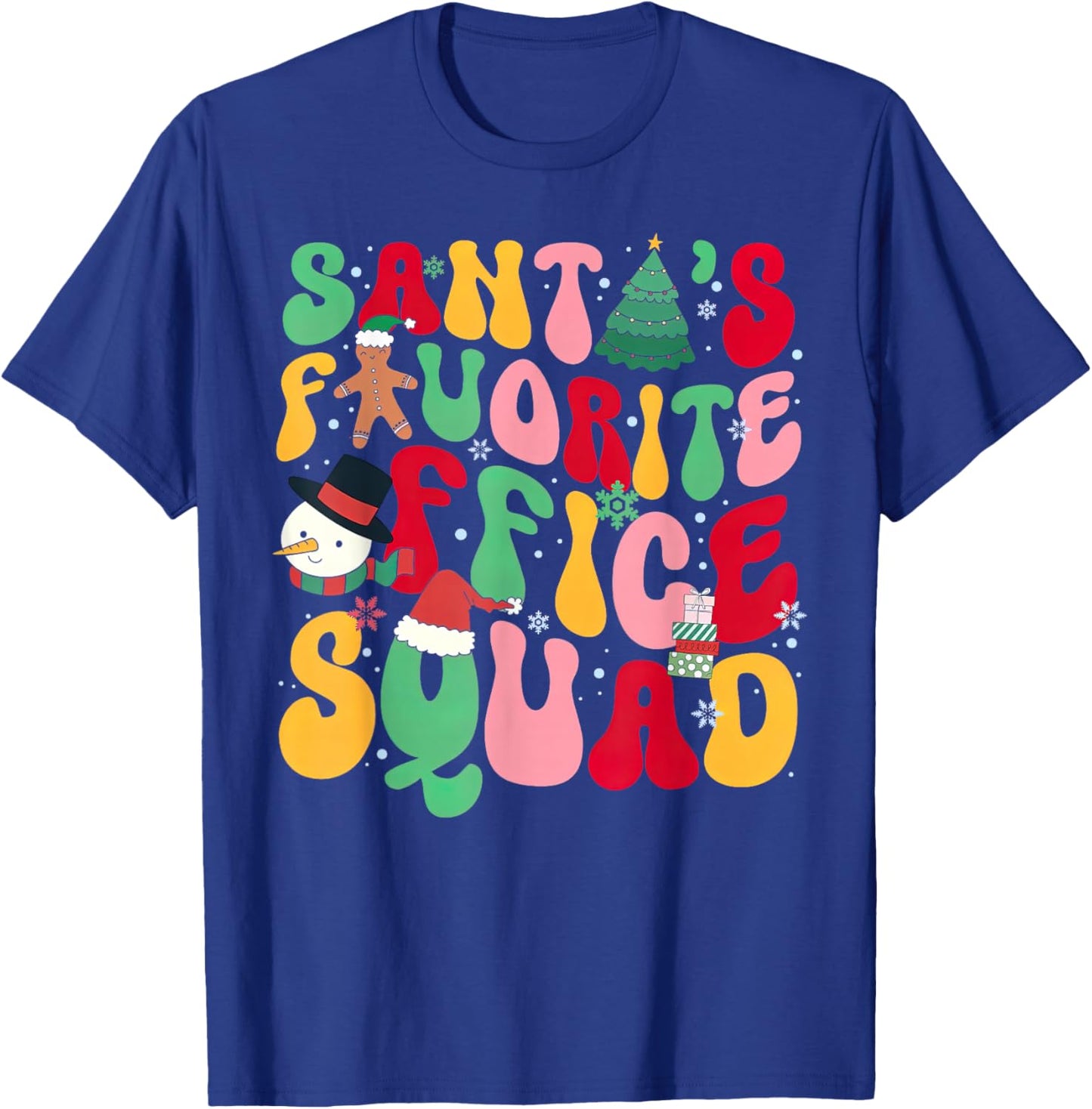 Groovy Santa Favorite Office Squad Christmas Admin Staff T-Shirt - T-Shirt | Royal