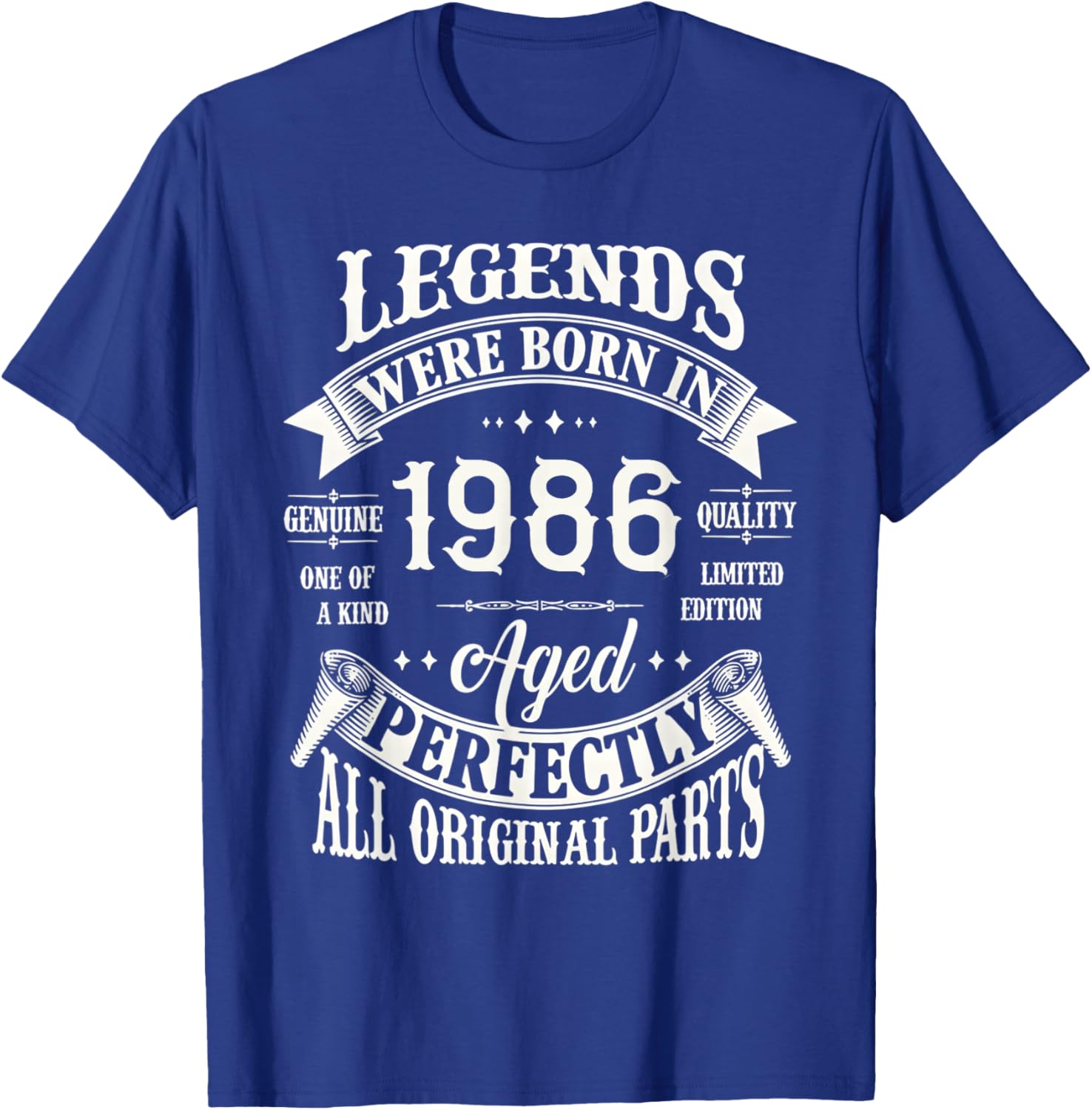 40th Birthday Born in 1986 T-Shirt - T-Shirt | Royal