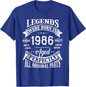 40th Birthday Born in 1986 T-Shirt - T-Shirt | Royal