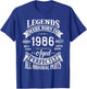 40th Birthday Born in 1986 T-Shirt - T-Shirt | Royal