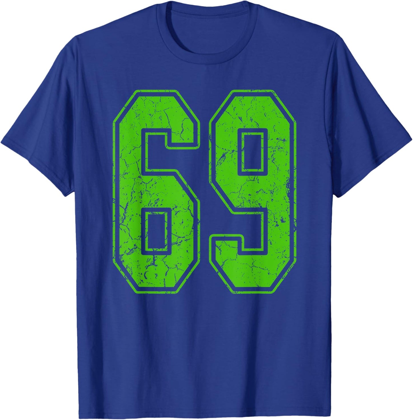Kelly Green Number 69 Jersey Player Uniform #69 Fan T-Shirt - T-Shirt | Royal