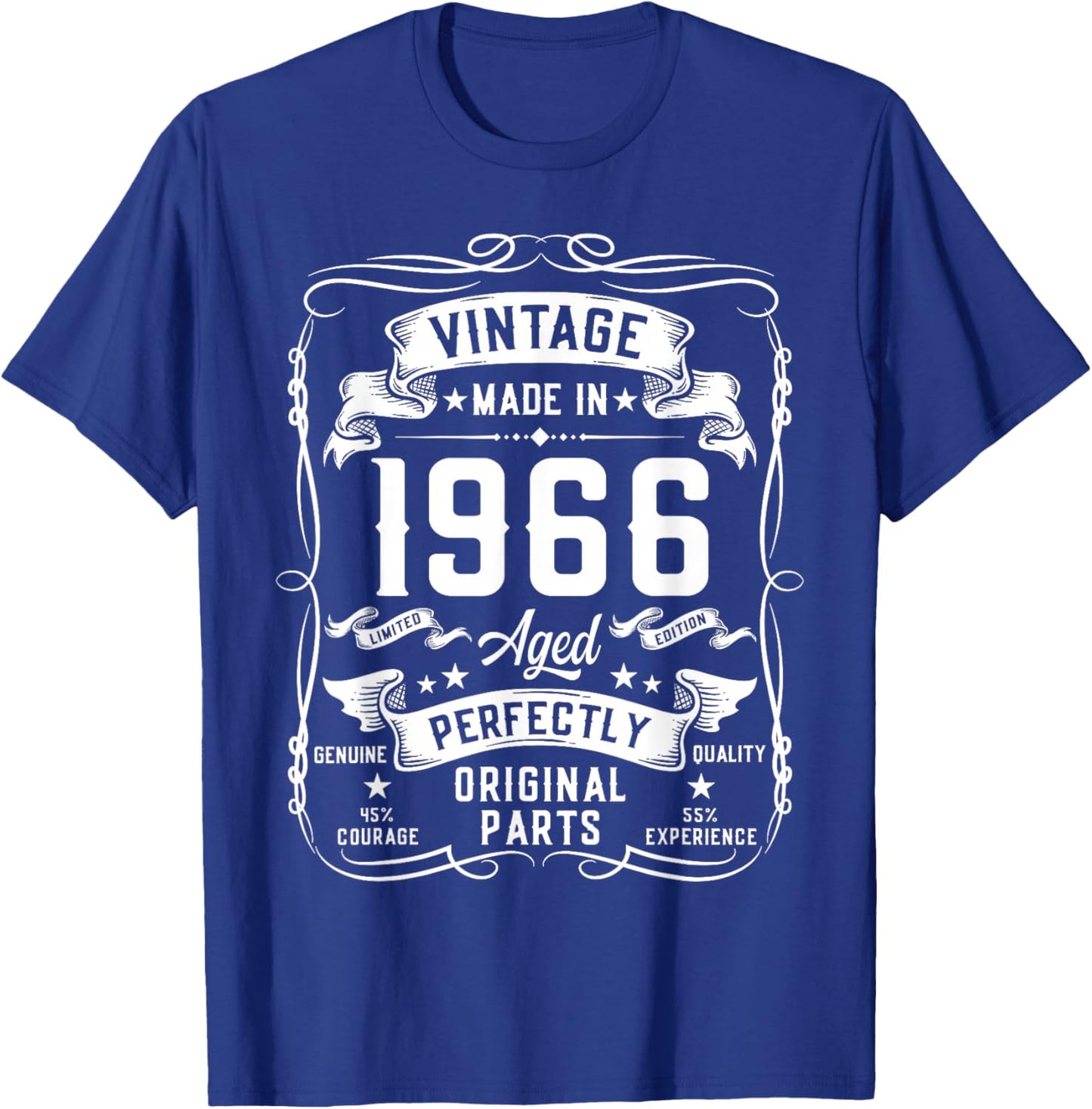 Vintage 1966 60yr 60th Birthday Gifts 60 Years Old T-Shirt - T-Shirt | Royal