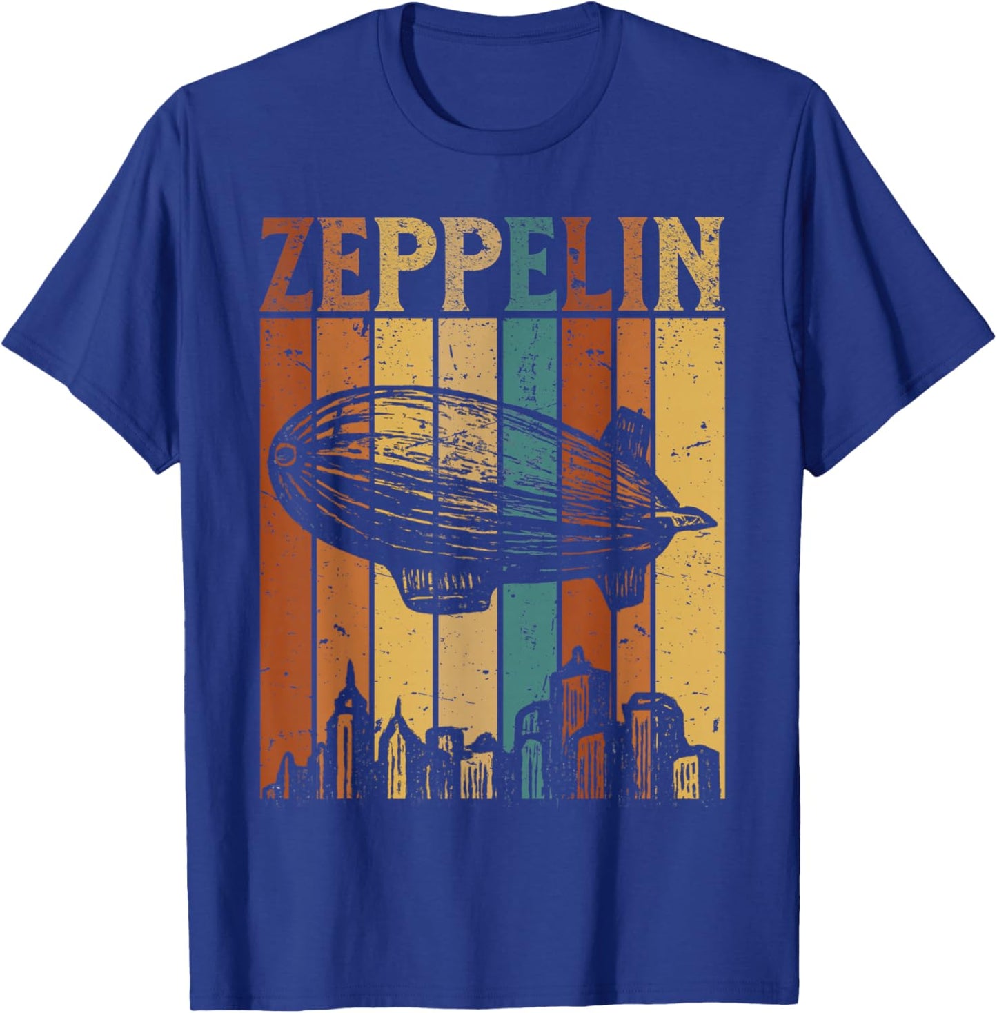 Retro Zeppelin 70s 80s Dirigible Airship Zepelin T-Shirt - T-Shirt | Royal