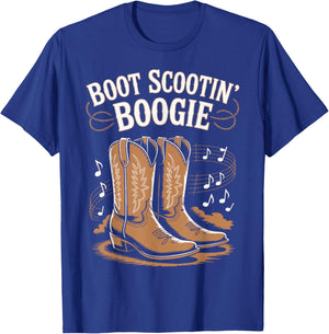 Boot Scootin’ Boogie Cowboy Western Cowboy Boots T-Shirt - T-Shirt | Royal