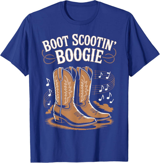 Boot Scootin’ Boogie Cowboy Western Cowboy Boots T-Shirt - T-Shirt | Royal
