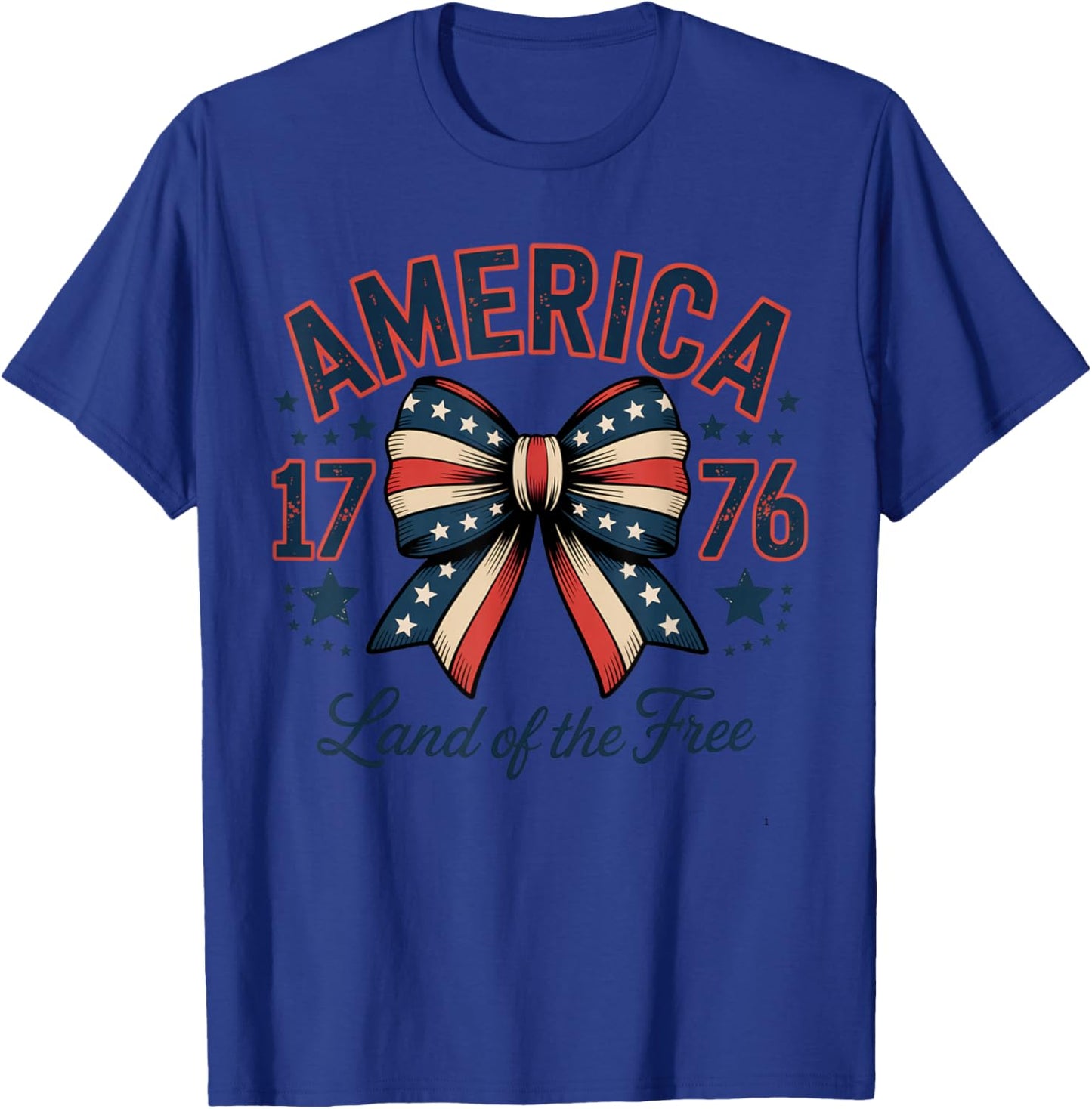 1776 America Bow Patriotic T-Shirt - T-Shirt | Royal