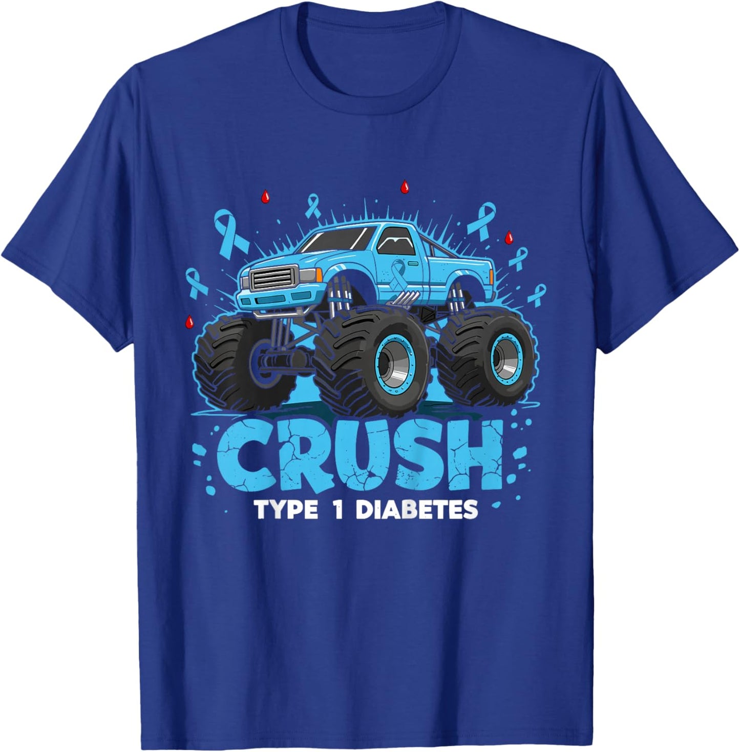 Kids Crush Type 1 Diabetes Awareness Truck T1D Toddler Boys T-Shirt - T-Shirt | Royal
