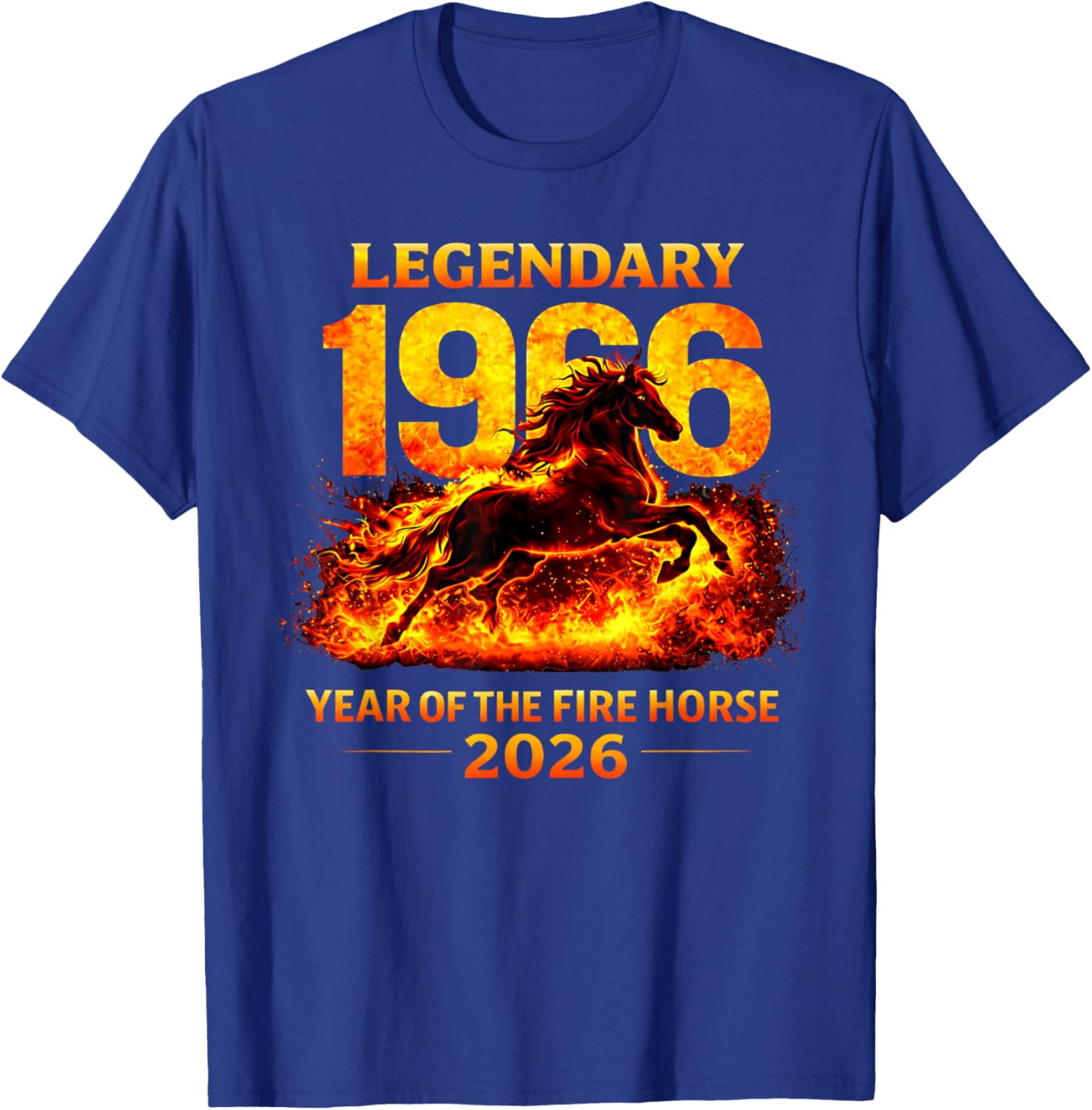 1966 Year of The Fire Horse 60th Birthday Chinese Zodiac T-Shirt - T-Shirt | Royal