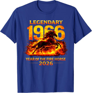 1966 Year of The Fire Horse 60th Birthday Chinese Zodiac T-Shirt - T-Shirt | Royal
