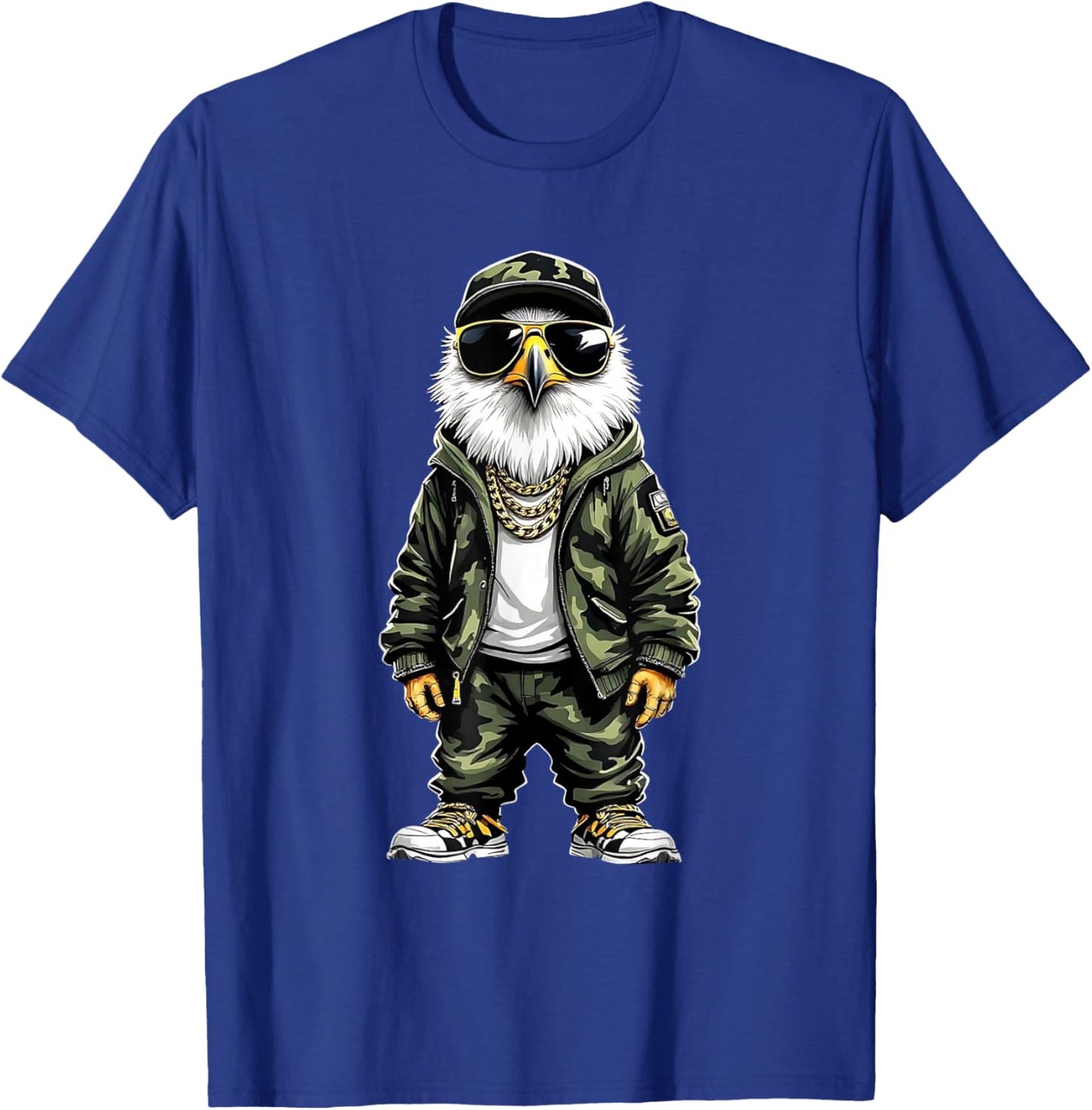 Camo Eagle Hip-Hop Streetwear-Urban Camouflage Eagle T-Shirt - T-Shirt | Royal