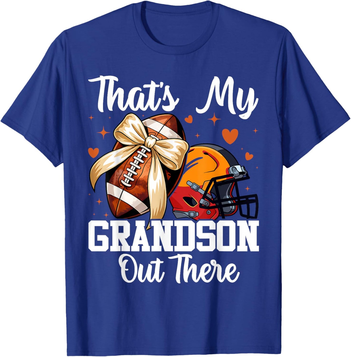 Coquette That's My Grandson Out There Funny Football Grandma T-Shirt - T-Shirt | Royal