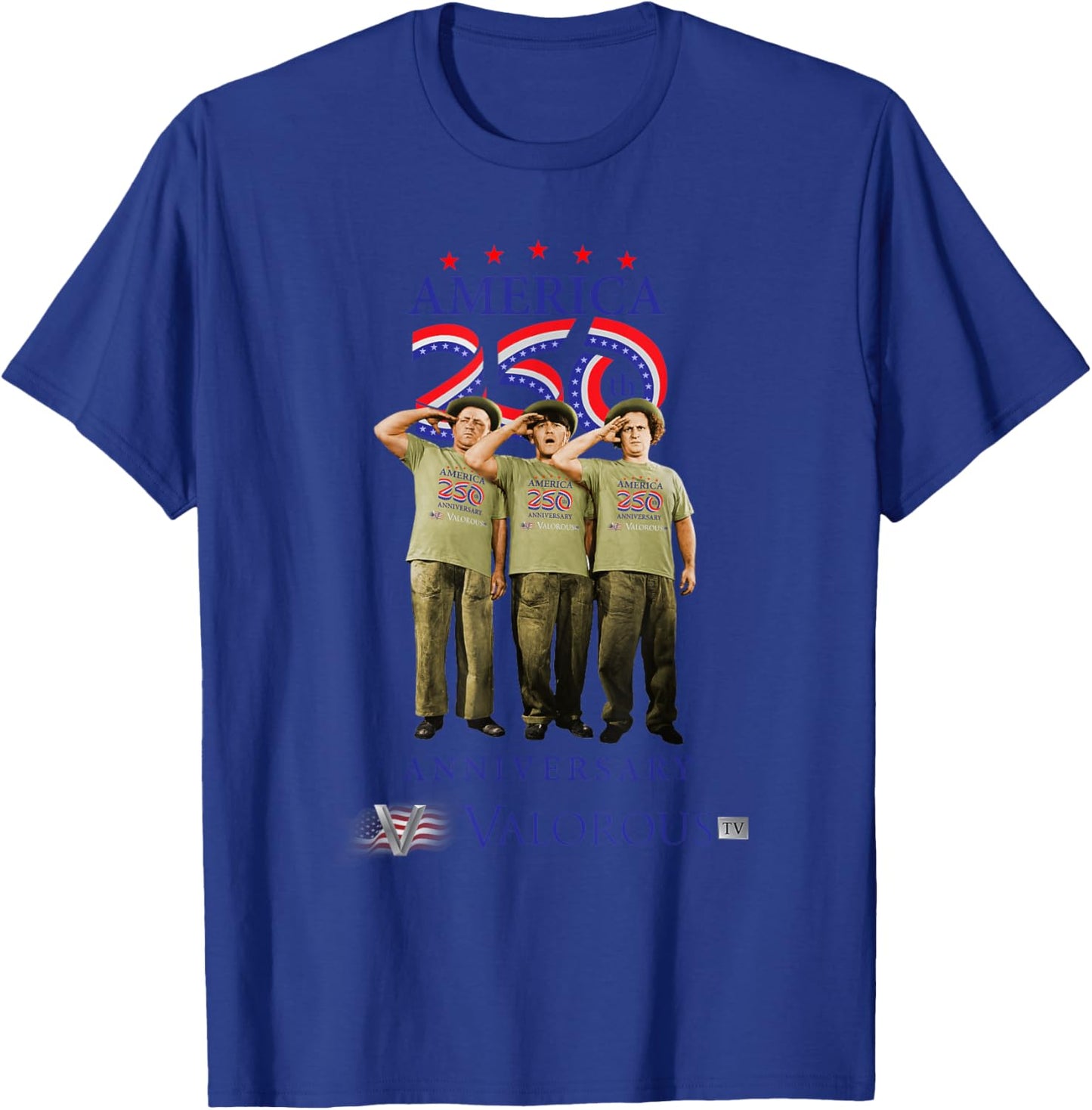 Three Stooges America 250 T-Shirt - T-Shirt | Royal