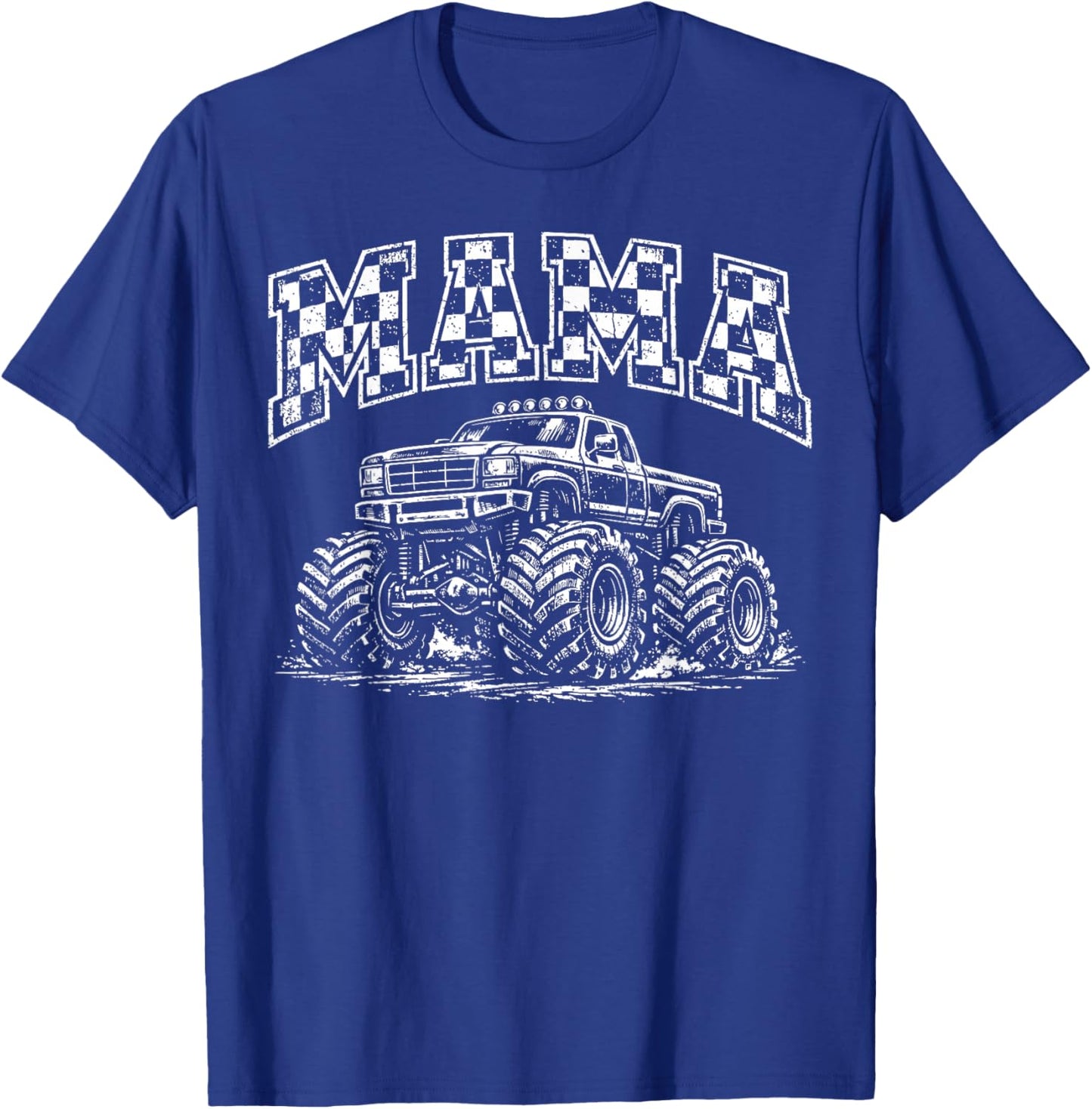 Mama Retro Monster Truck Family Crew Birthday Matching T-Shirt - T-Shirt | Royal