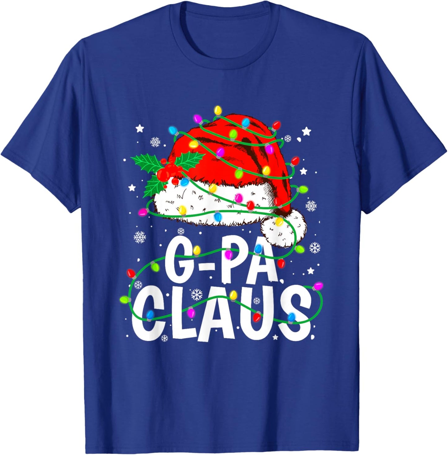G-Pa Claus Christmas Lights Pajama Family Matching T-Shirt - T-Shirt | Royal