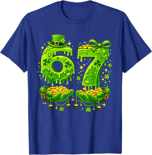 67 Six Seven St Patricks Day 6 7 Meme Boys Girls Teens Kids T-Shirt - T-Shirt | Royal