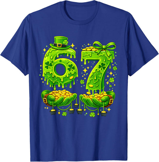 67 Six Seven St Patricks Day 6 7 Meme Boys Girls Teens Kids T-Shirt - T-Shirt | Royal