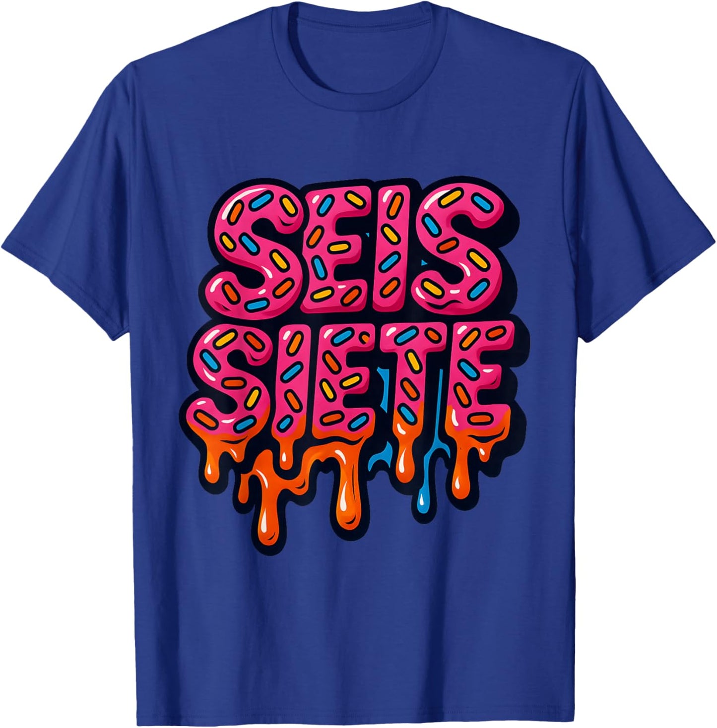 67 Six Seven SEIS Seven Spanish Brainrot Viral Meme T-Shirt - T-Shirt | Royal