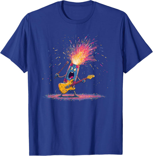 Rocket Flames with Guitar Costume for Boys and Girls T-Shirt - T-Shirt | Royal