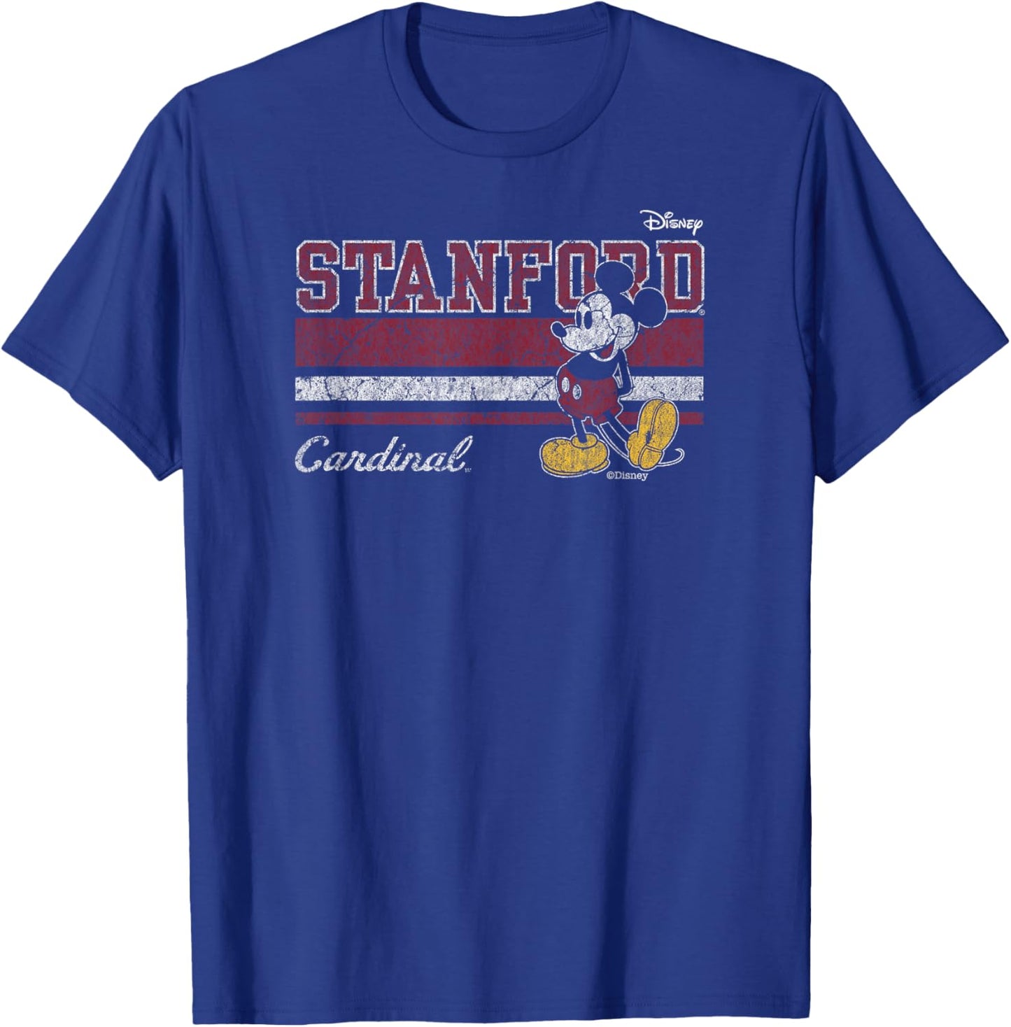 Stanford Cardinal Mickey Mouse Vintage Black T-Shirt - T-Shirt | Royal
