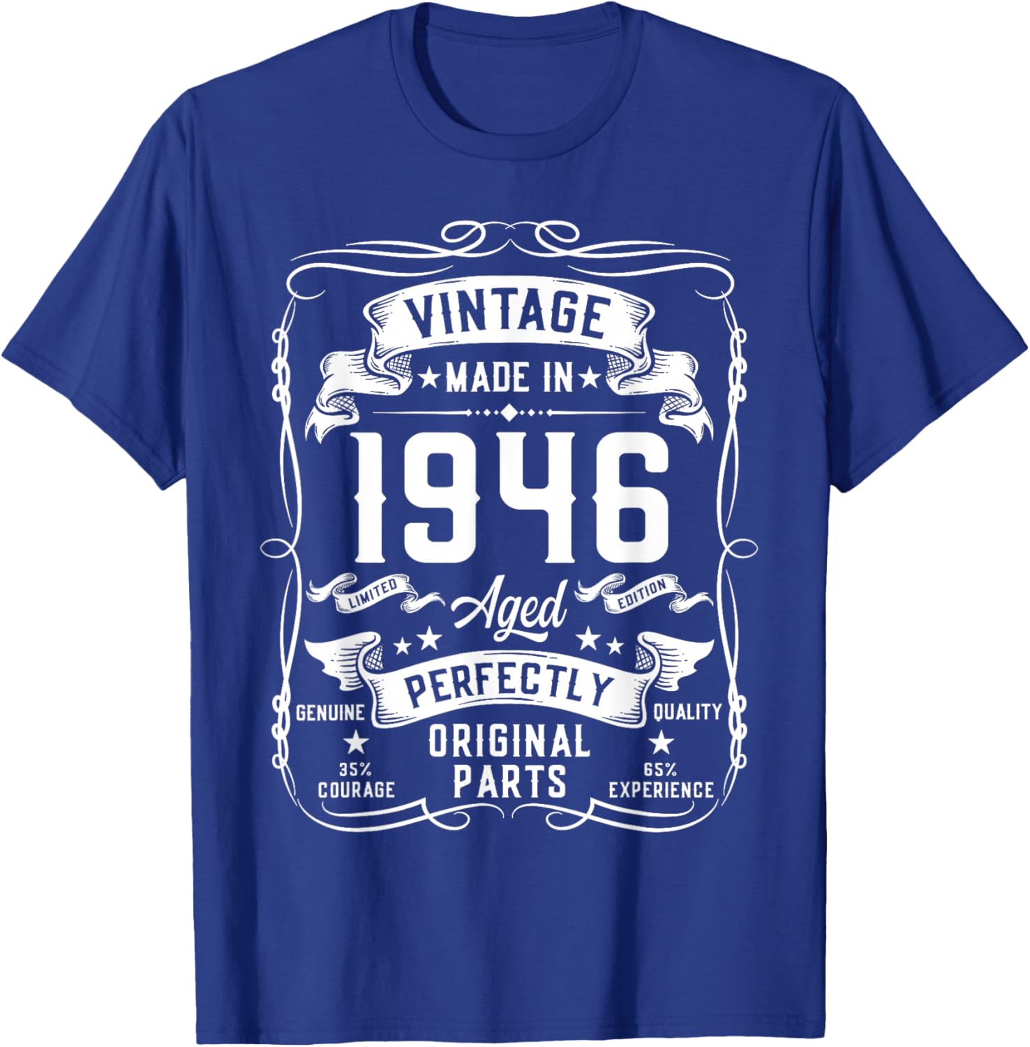 Vintage 1946 80yr 80th Birthday Gifts 80 Years Old T-Shirt - T-Shirt | Royal