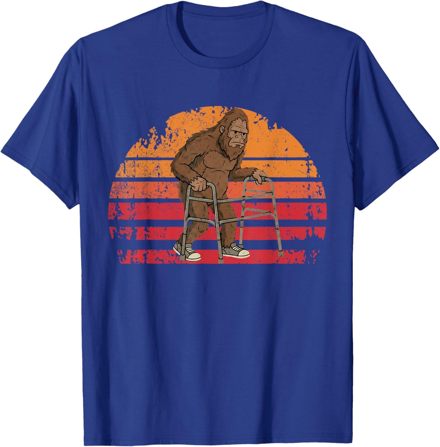 Funny Old Bigfoot Sasquatch Retro Vintage Graphic T-Shirt - T-Shirt | Royal
