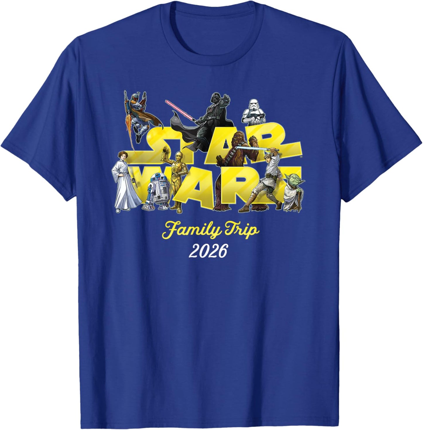 Star Wars Family Trip 2026 Classic Characters Vacation T-Shirt - T-Shirt | Royal