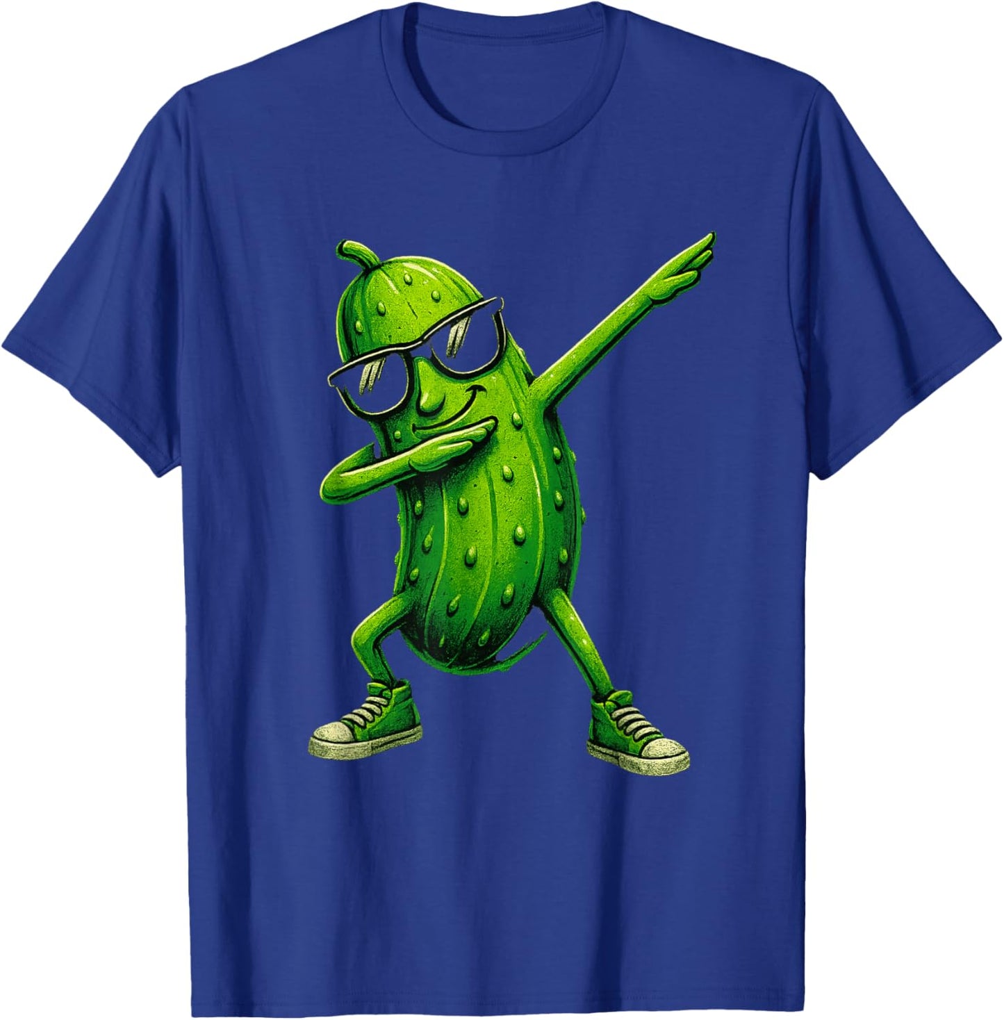 Pickle Dabbing Funny Sunglass Cucumber Boys Girls T-Shirt - T-Shirt | Royal