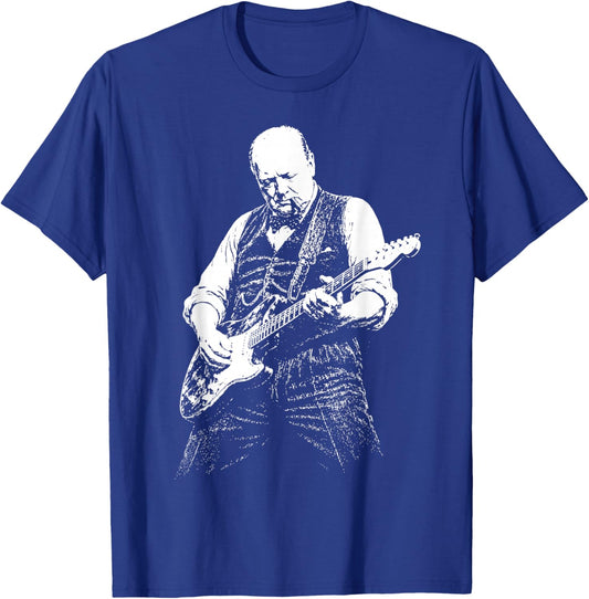Retro Winston Churchill Playing Guitar T-Shirt - T-Shirt | Royal