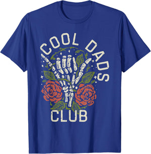 Cool Dads Club Skeleton Hand Rose Flower Daddy Father's Day T-Shirt - T-Shirt | Royal