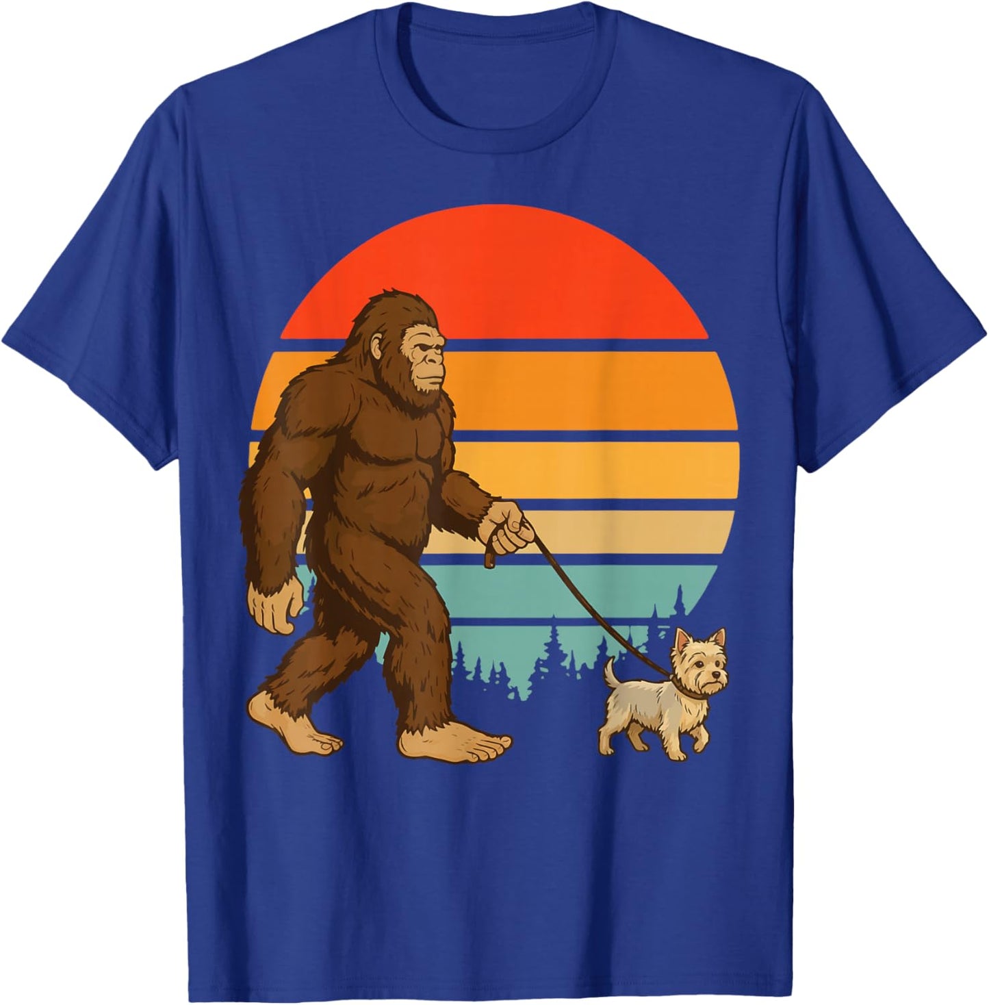 Bigfoot Yorkshire Terrier Retro Yorkie T-Shirt - T-Shirt | Royal
