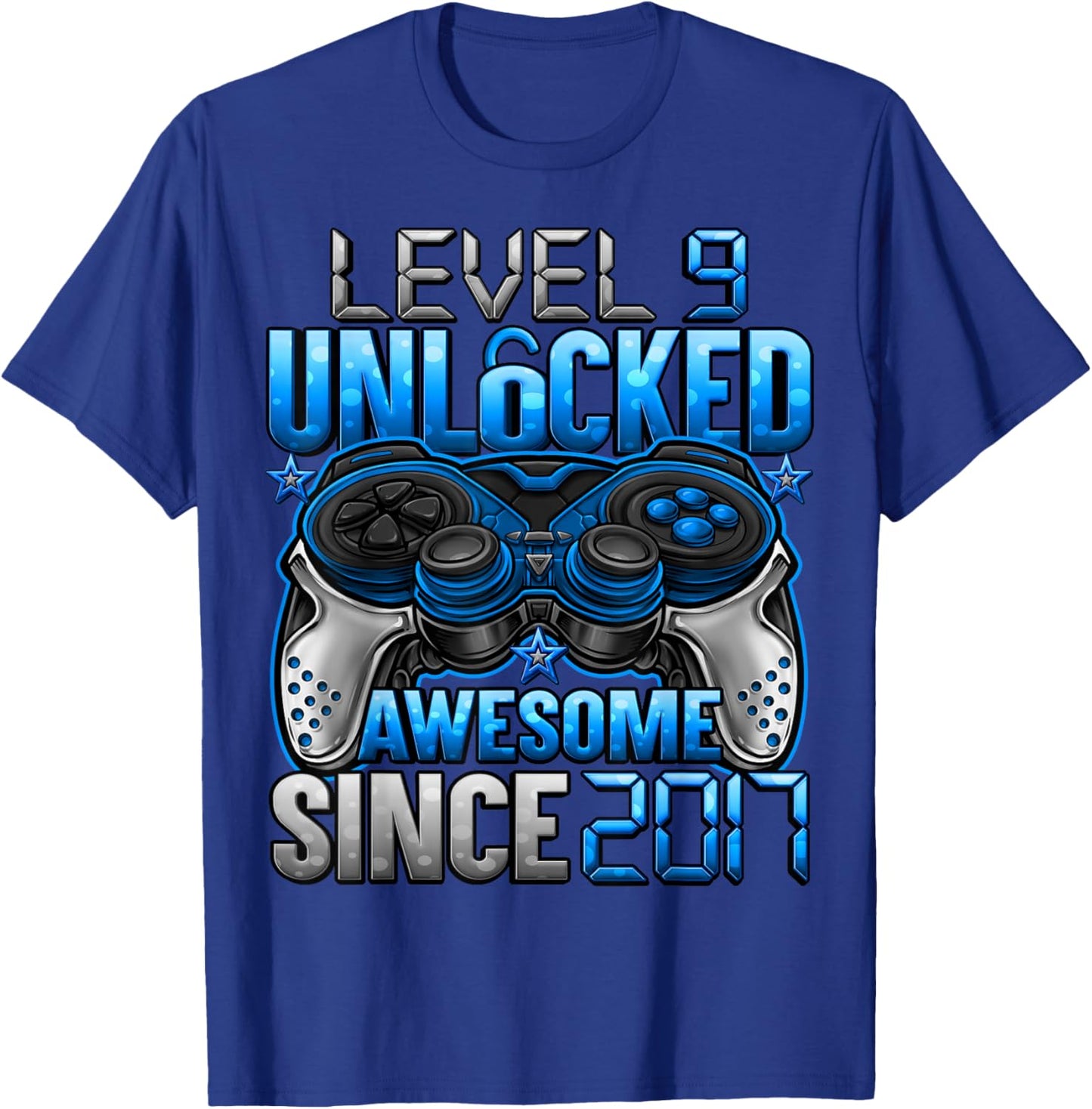 Level 9 Unlocked 9 Year Old Gifts for Boys 9th Birthday Boy T-Shirt - T-Shirt | Royal