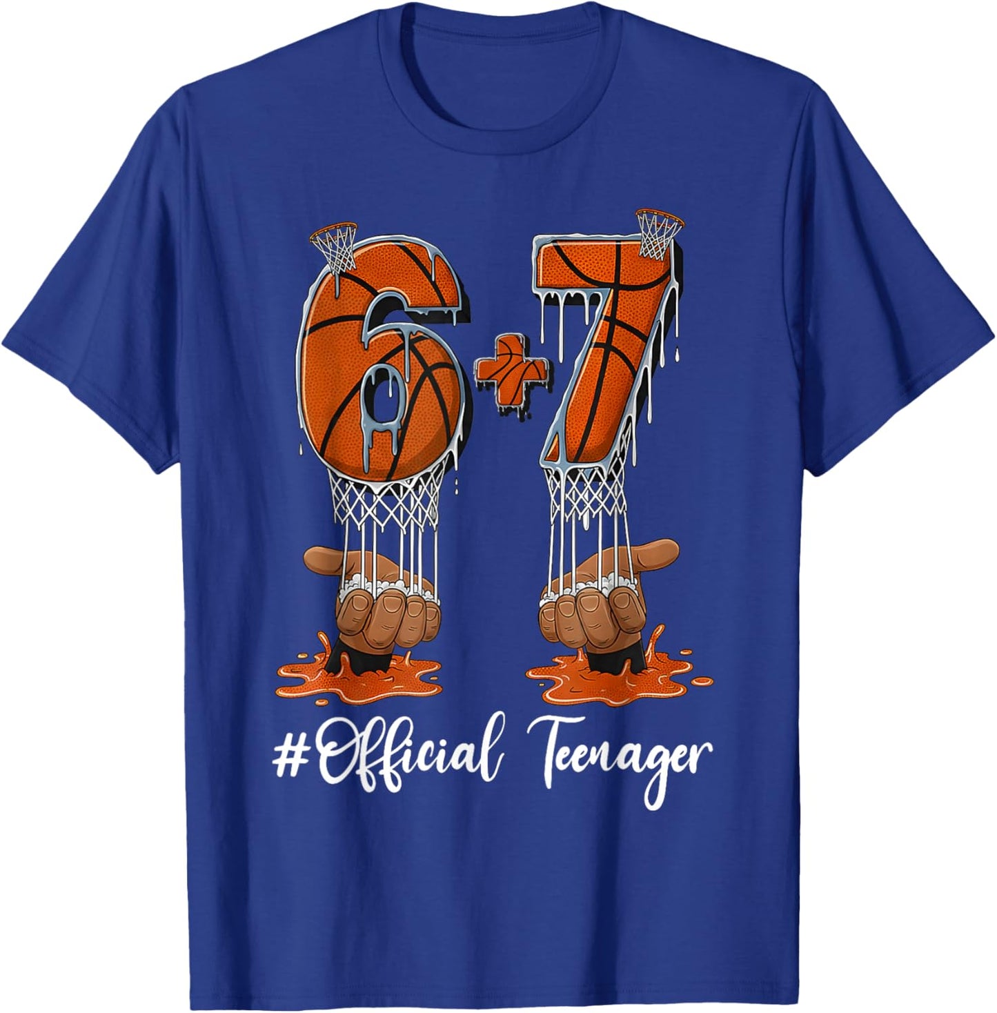 6+7 = 13 Year Old Boys Girls Teenager 13th Birthday Funny 67 T-Shirt - T-Shirt | Royal