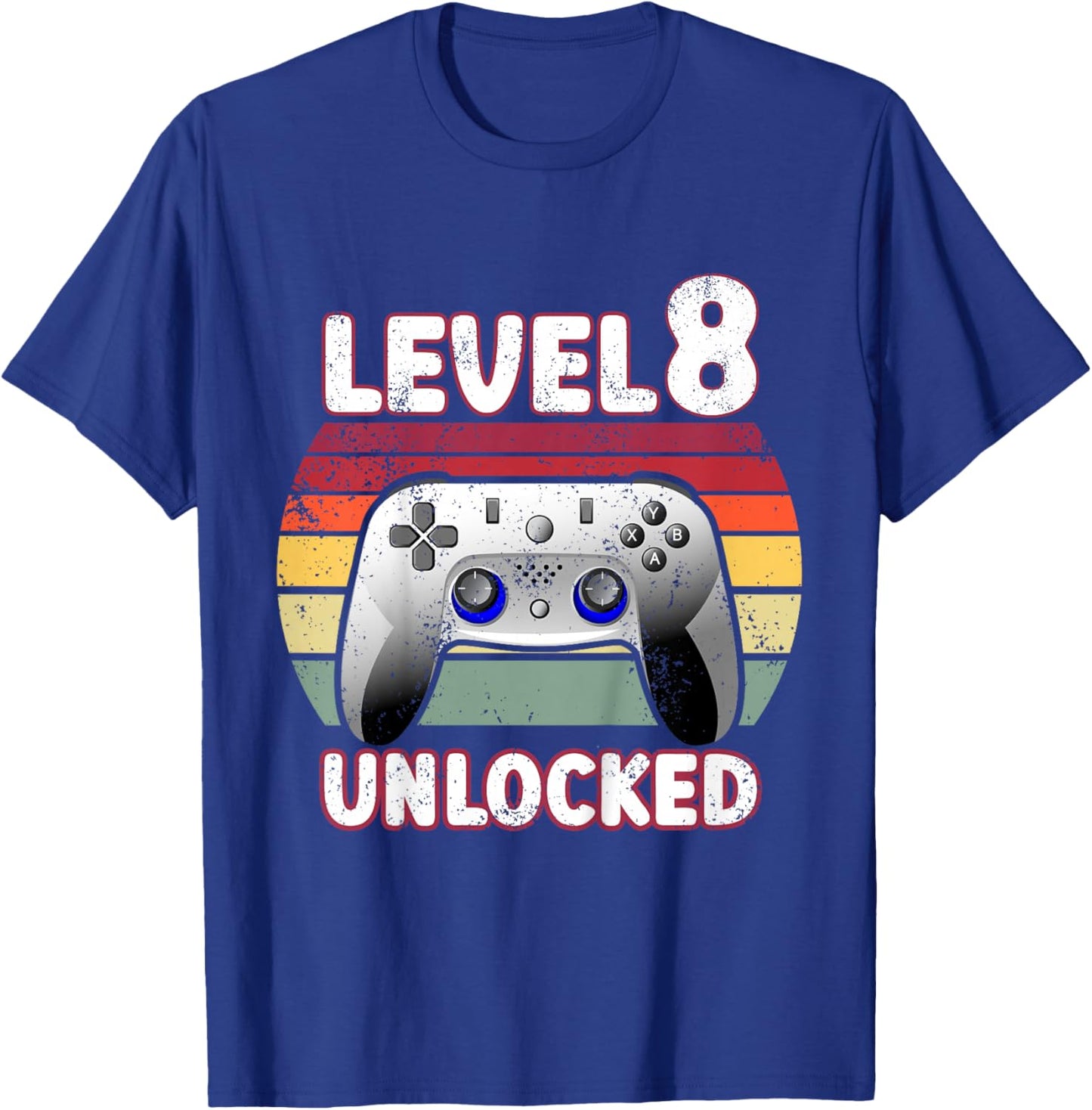 8 Year Old Birthday Boy Gaming 8th Birthday Gamer Eight Bday T-Shirt - T-Shirt | Royal